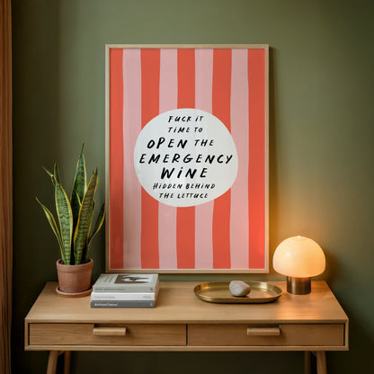 Emergency Wine Print
