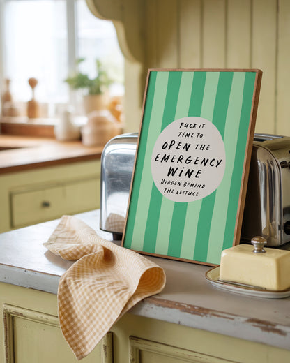 Emergency Wine Print