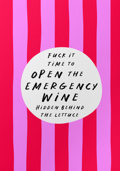 Emergency Wine Print